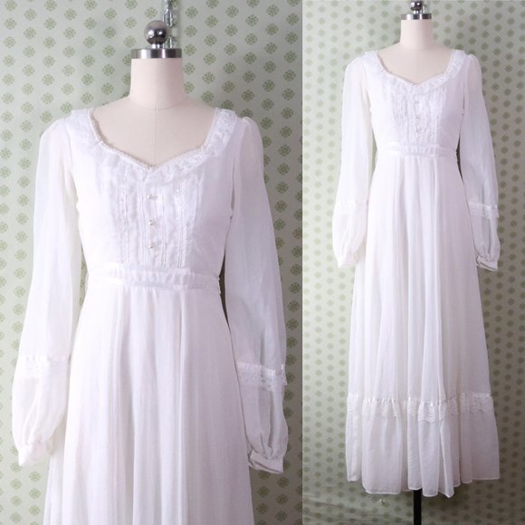 Gunne Sax Dresses & Skirts - ❌SOLD❌vintage 70s gunne sax white maxi dress sheer